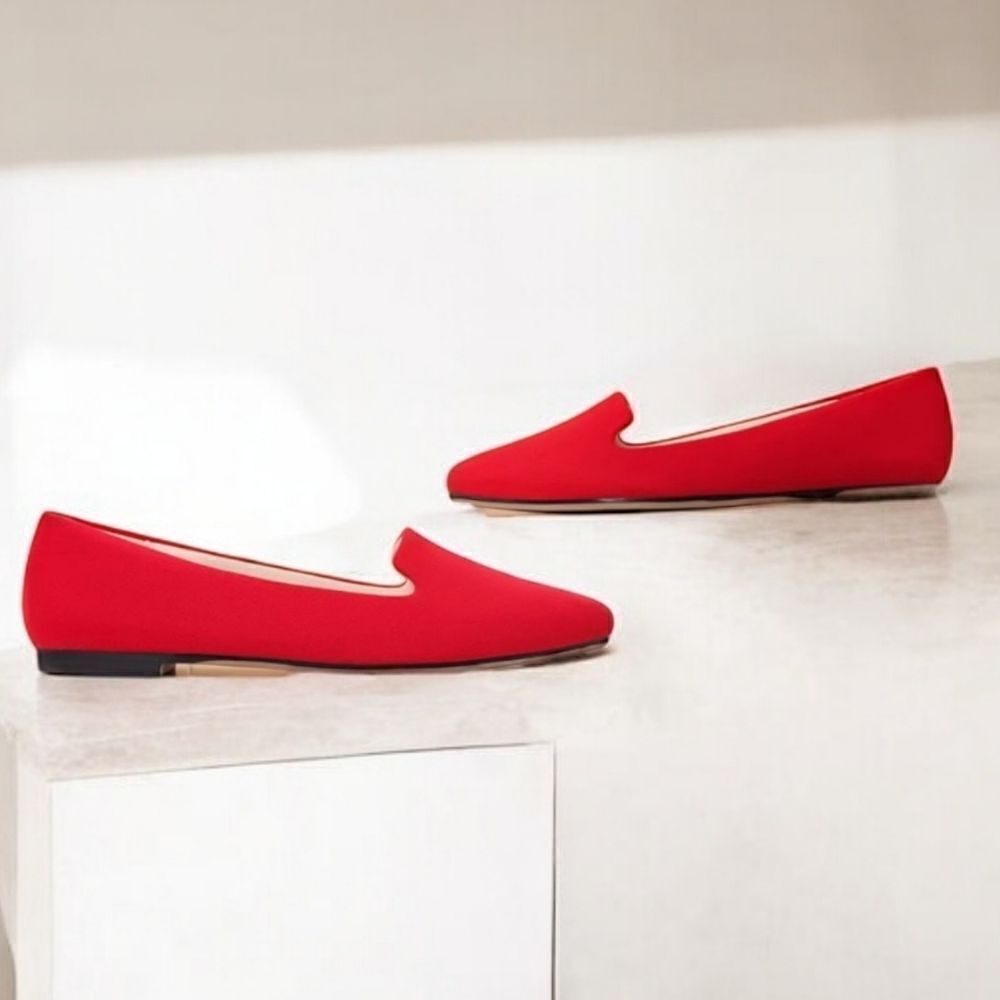 MUSSHOE Chic Red Pointed Flats 6.5 - Picture 4 of 6
